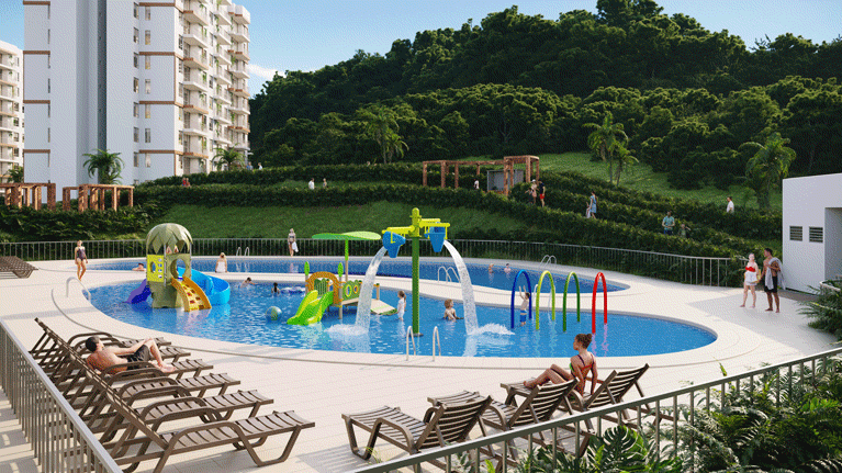 zona social piscina proyecto coral